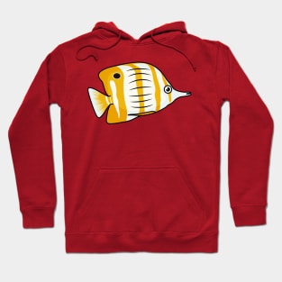 Cute butterfly fish cartoon illustration Hoodie